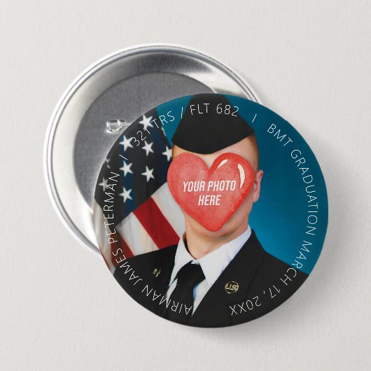 US Militärische Grundausbildung - Boot Camp Abschl Button (Vorne & Hinten)