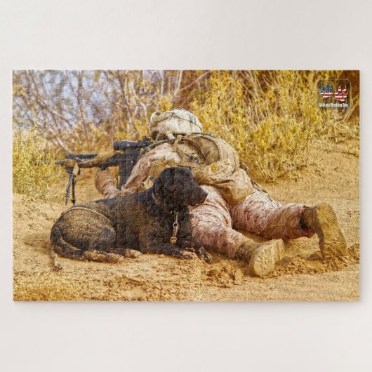 US-MILITÄRISCHER ARBEITHUND (20 x 30 Zoll) Puzzle (Horizontal)