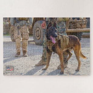 US-MILITÄRISCHER ARBEITHUND (20 x 30 Zoll) Puzzle