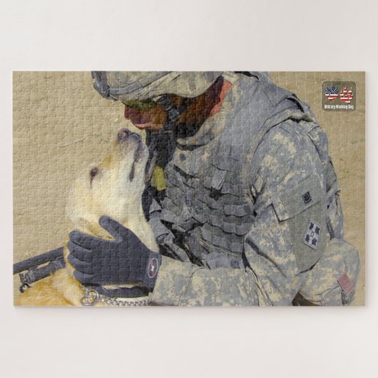 US-MILITÄRISCHER ARBEITHUND (20 x 30 Zoll) Puzzle (Horizontal)