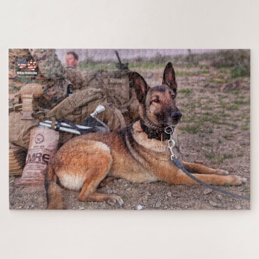 US-MILITÄRISCHER ARBEITHUND (20 x 30 Zoll) Puzzle (Horizontal)