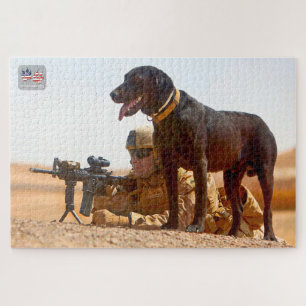 US-MILITÄRISCHER ARBEITHUND (20 x 30 Zoll) Puzzle