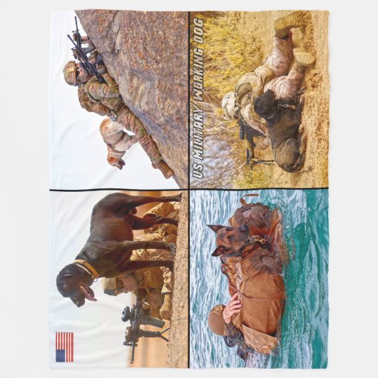 US-MILITÄRISCHER ARBEITSHUND FLEECEDECKE (Vorderseite)