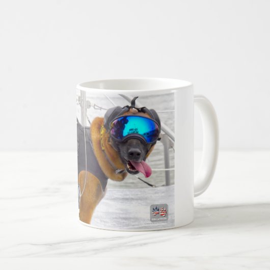 US-MILITÄRISCHER ARBEITSHUND KAFFEETASSE (VorderseiteRechts)