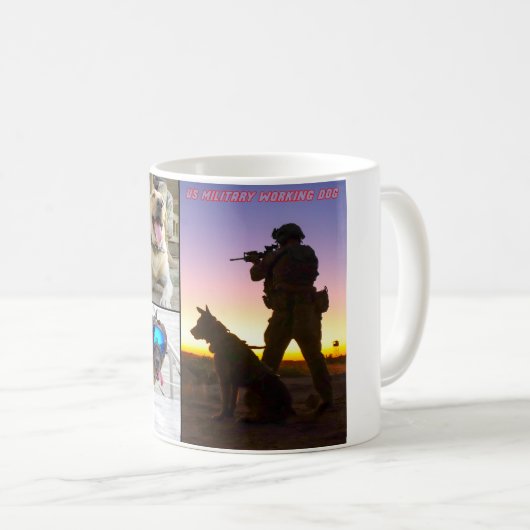 US-MILITÄRISCHER ARBEITSHUND KAFFEETASSE (VorderseiteRechts)