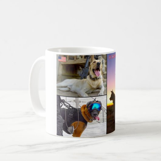 US-MILITÄRISCHER ARBEITSHUND KAFFEETASSE (Vorderseite Links)