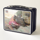 US-MILITÄRISCHER ARBEITSHUND METALL BROTDOSE (Rückseite)