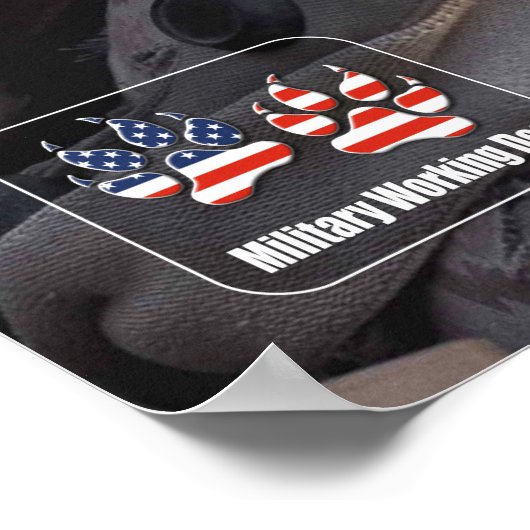 US-MILITÄRISCHER ARBEITSHUND POSTER (Ecke)