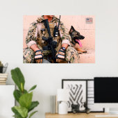 US-MILITÄRISCHER ARBEITSHUND POSTER (Heimbüro)