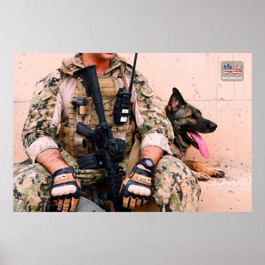 US-MILITÄRISCHER ARBEITSHUND POSTER (Vorne)