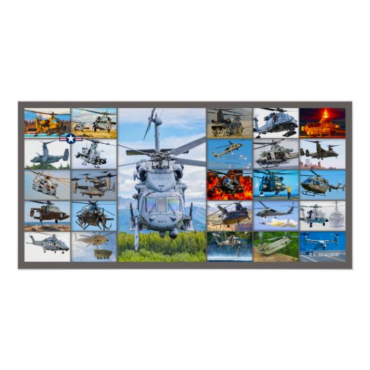US-MILITÄRISCHES ROTORCRAFT "MONTAGE" POSTER (Vorderseite)