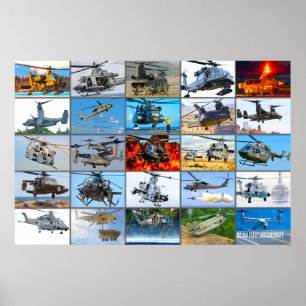 US-MILITÄRISCHES ROTORCRAFT "MONTAGE" POSTER