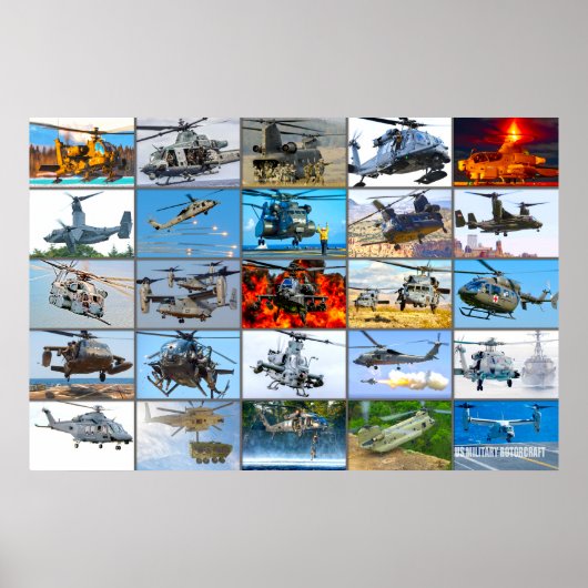 US-MILITÄRISCHES ROTORCRAFT "MONTAGE" POSTER (Vorne)