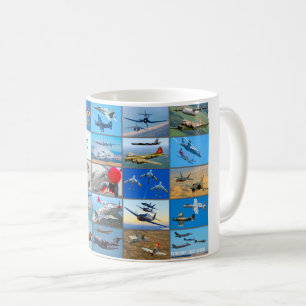 US-MILITÄRLERBEFLUGZEUGE “MONTAGE” KAFFEETASSE