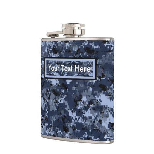 US Military Blue Camouflage 6 oz oder 8 oz Flask Flachmann (Links)