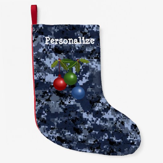 US Military Blue Camouflage Weihnachtslager mit Or Kleiner Weihnachtsstrumpf (Vorderseite)