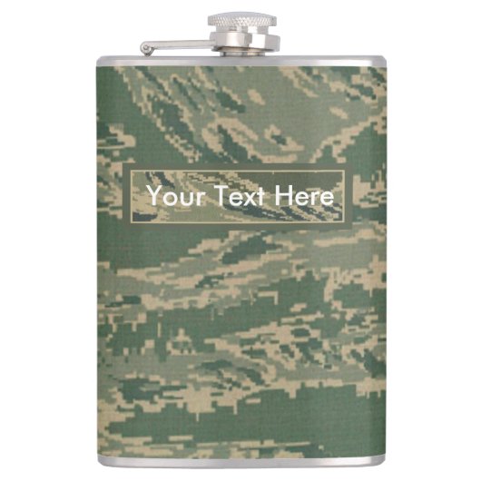 US Military Green Camouflage 6 oz oder 8 oz Flask Flachmann (Vorderseite)