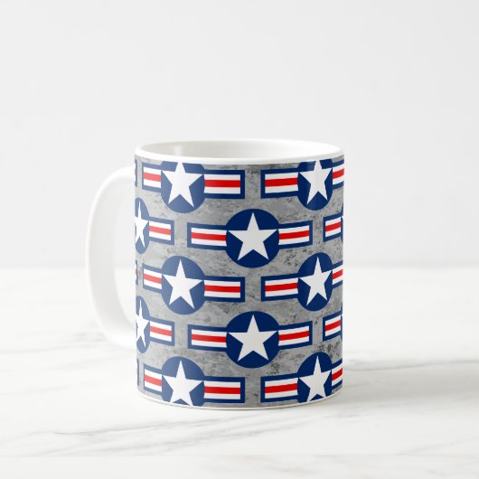 US MILITARY ROUNDEL - Graue Camouflage Kaffeetasse (Vorderseite Links)
