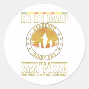 US Military Vietnam War Vets Gift Di Mau Dinky Runder Aufkleber