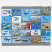 US MILITARY WARBIRD AIRCRAFT "MONTAGE" FLEECEDECKE (Vorderseite (Horizontal))