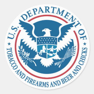 US-Ministerium für Tabak und Feuerwaffen und Bier Runder Aufkleber
