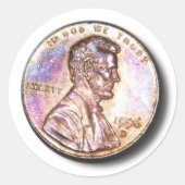 US-Münze Penny Runder Aufkleber (Vorderseite)
