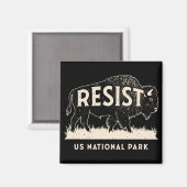 US National Park Resist Service Bison Buffalo Magnet (Vorderseite/Rückseite)