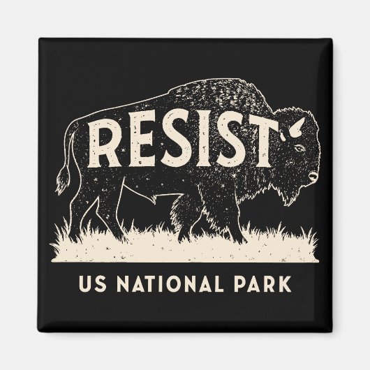 US National Park Resist Service Bison Buffalo Magnet (Vorne)