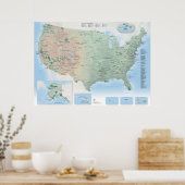 US National Parks Kartenplakat Poster (Küche)