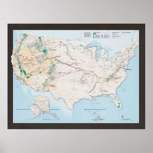 US National Trails System Map (2004) Vereinigte St Poster (Vorne)