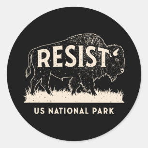 US-Nationalpark-Widerstands-Bison-Büffel Runder Aufkleber