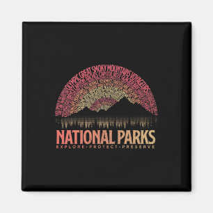 US-Nationalparks Erkunden Schützen Erhalten Campin Magnet