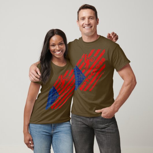 US Nations Dirt Bike T-Shirt American Flag (Unisex)