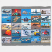 US NAVAL AIRCRAFT "MONTAGE" FLEECEDECKE (Vorderseite (Horizontal))