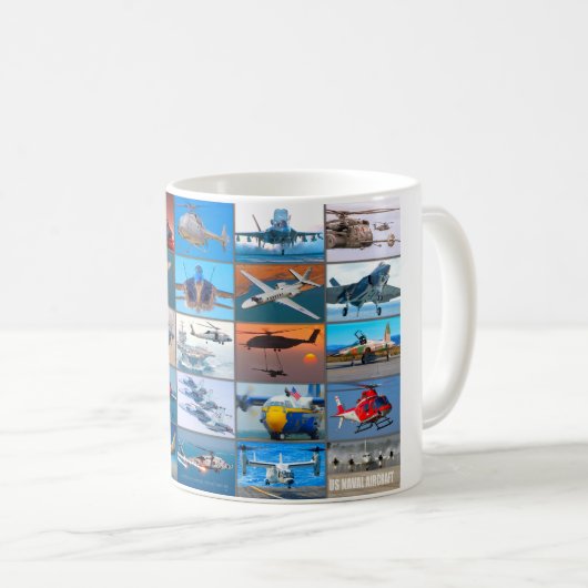 US NAVAL AIRCRAFT "MONTAGE" KAFFEETASSE (VorderseiteRechts)