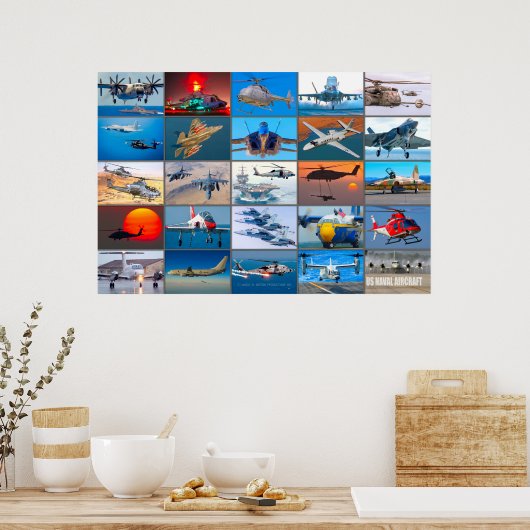 US NAVAL AIRCRAFT "MONTAGE" POSTER (Küche)
