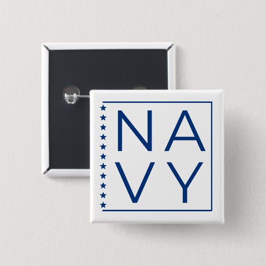 US-NAVY-Button in Blau und Weiß Button (Vorne & Hinten)