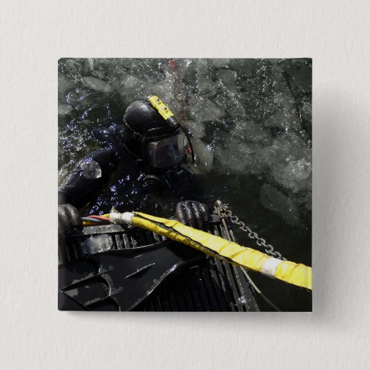 US Navy Diver startet seinen Tauchgang Button (Vorderseite)