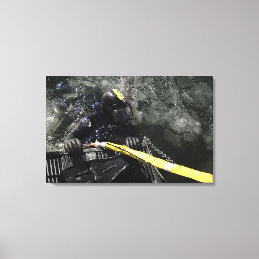 US Navy Diver startet seinen Tauchgang Leinwanddruck (Vorderseite)
