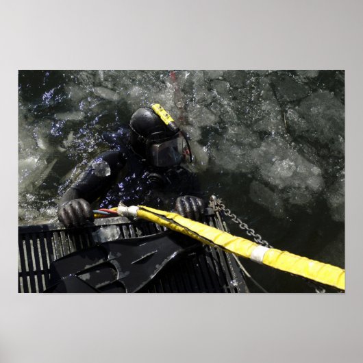 US Navy Diver startet seinen Tauchgang Poster (Vorne)