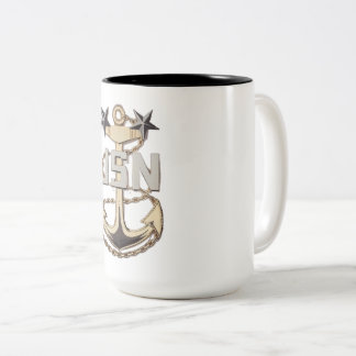 US Navy Master Chief Petty Officer (MCPO) Anker Zweifarbige Tasse