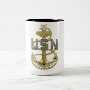 US Navy Senior Chief Petty Officer (SCPO) Anker Zweifarbige Tasse