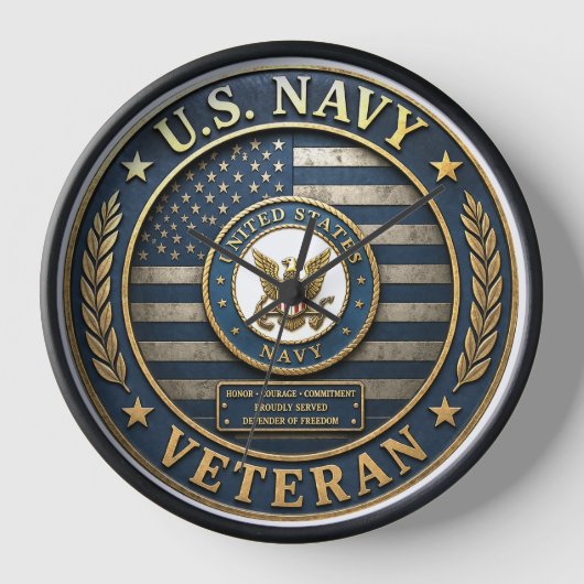 US Navy Veteran Honor Clock Uhr (Vorderseite)