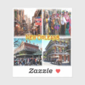 US New Orleans - Bourbon Street - Mardi Gras - Aufkleber (Blatt)