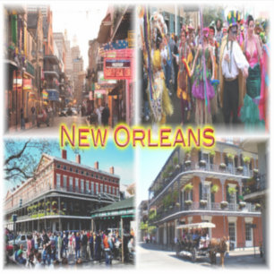US New Orleans - Bourbon Street - Mardi Gras - Aufkleber