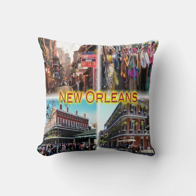 US New Orleans - Bourbon Street - Mardi Gras - Kissen (Vorderseite)