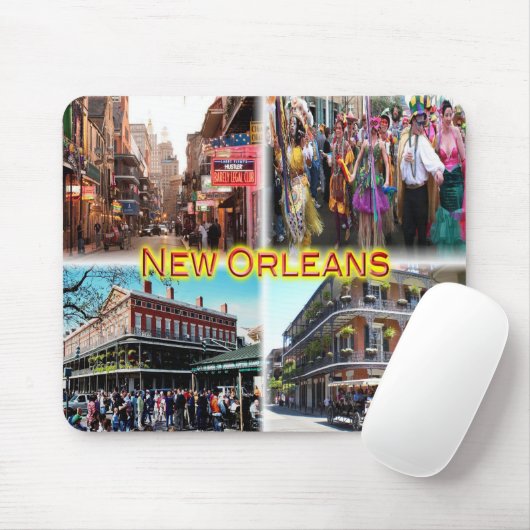 US New Orleans - Bourbon Street - Mardi Gras - Mousepad (Mit Mouse)
