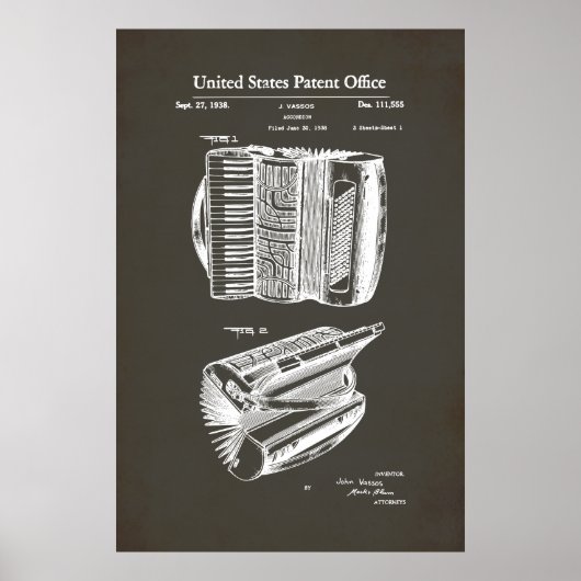 US-Patent - Akkordeon Poster (Vorne)