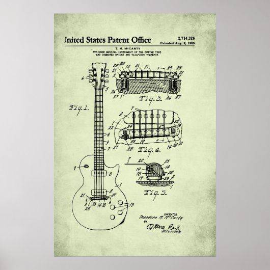 US-Patent - akustische Gitarre Poster (Vorne)
