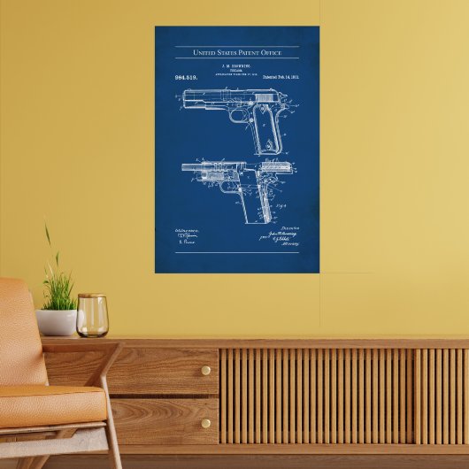US-Patent - Browning M1911 Poster (Wohnzimmer 2)